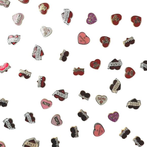 Lot 120+ Locket Charms Heart-Shaped Love Family Mom Dad Son Daughter Nana - Picture 5 of 7